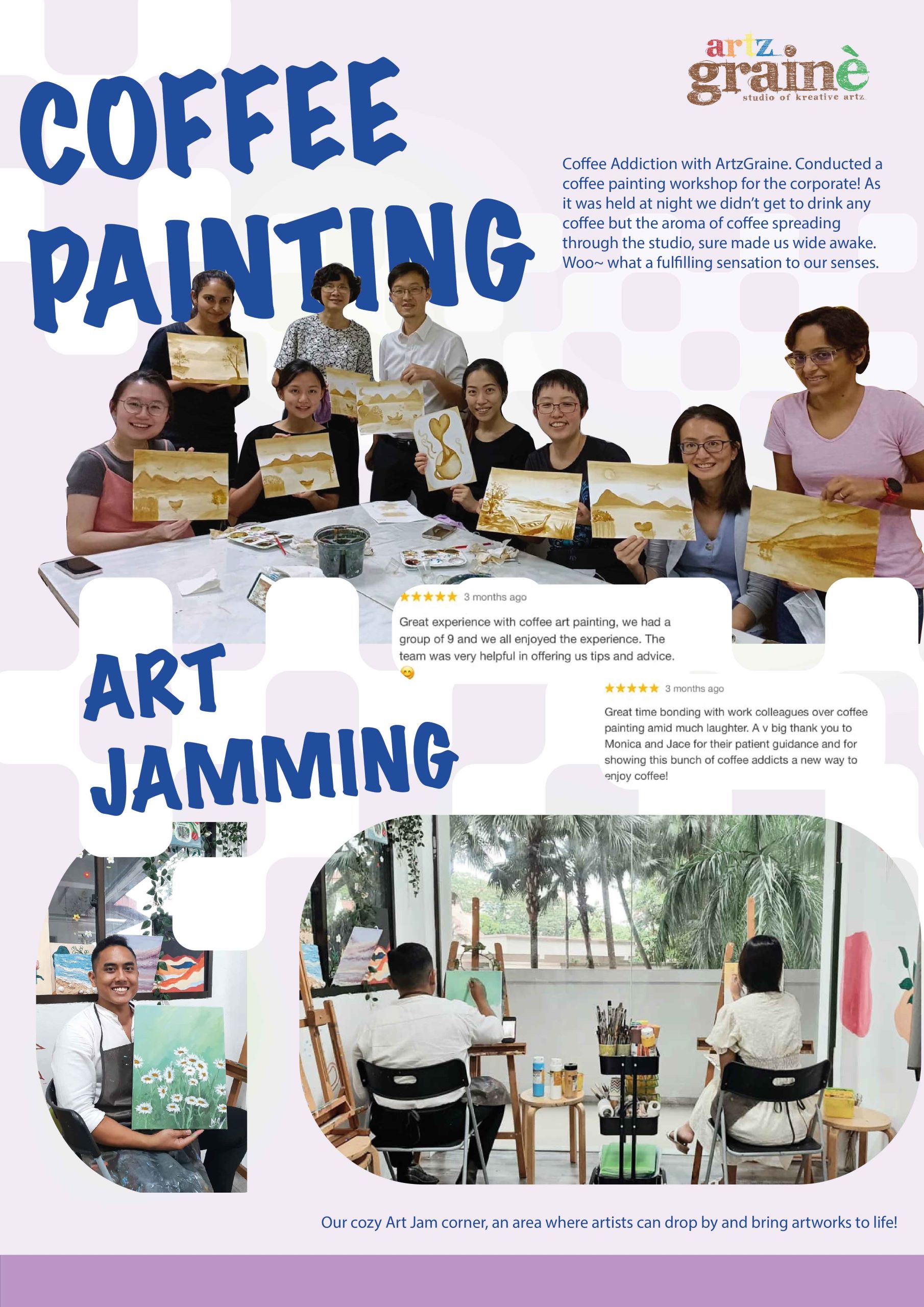 Artz Graine eBulletin - Students from Coffee Painting & Art Jamming Classes